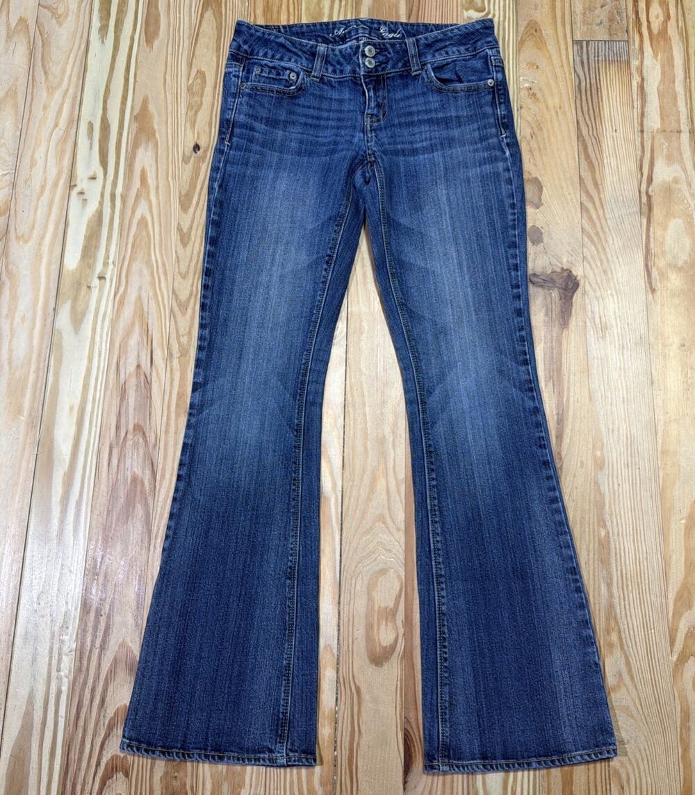 Vintage Women American Eagle Jeans Artist Low Rise Flare Sz 4 (29x31)